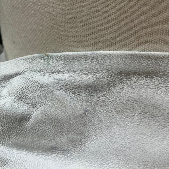 Handmade Leather Belt OOAK Tie Wrap 39” White Green Reptile Earthy Boho Western - Picture 4 of 12